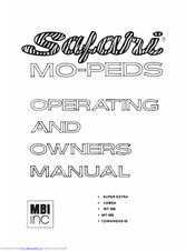 SAFARI Cobra Operating And Owners Manual