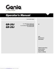 Genie GR-20J Operator's Manual