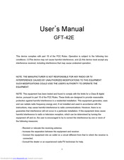 Fine Wave GFT-42E User Manual