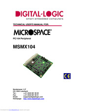 DIGITAL-LOGIC MICROSPACE MSMX104 Technical  User's Manual