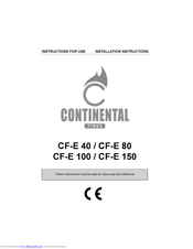 Continental Fires CF-E 40 Instructions For Installation And Use Manual