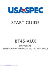 USA SPECS BT45-AUX Start Manual