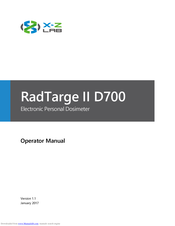 X-Z Lab RadTarge II D700 Operator's Manual