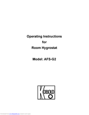 Kobold AFS-G2 Operating Instructions Manual