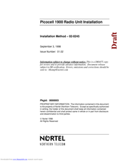 Nortel Picocell 1900 Installation Manual