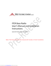 Meteorcomm LLC 63030-24 User Manual And Installation Instructions