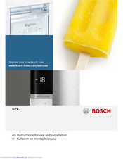 Bosch GTV Series Instructions For Use And Installation