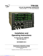 TIL TFM-500 Installation And Operating Instructions Manual