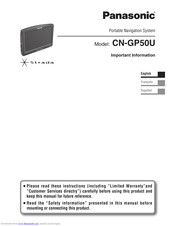 Panasonic CN-GP50U Important Information Manual