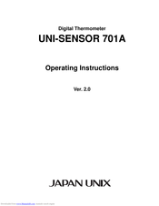 JAPAN UNIX UNI-SENSOR 701A Operating Instructions Manual