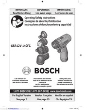 Bosch GSR12V-140FC Operating/Safety Instructions Manual