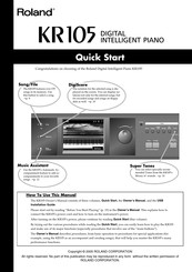 Roland KR-105 Quick Start Manual