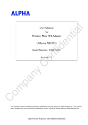 Alpha Networks WMP-N09C User Manual