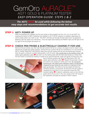 GemOro AuRACLE AGT1 Operation Manual