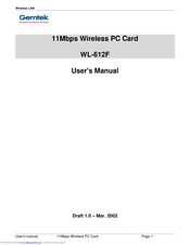 Gemtek WL-612F User Manual