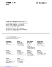burgbad Sinea 1.0 Fitting And Operating Instructions