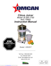 Omcan JE-BR-1750 Instruction Manual
