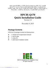 IEI Technology HPCIE-Q170 Quick Installation Manual