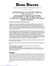 Dean Stoves 105SE Operating Instructions Manual
