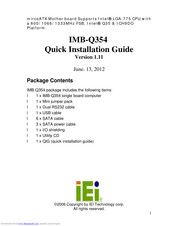 IEI Technology IMB-Q354 Quick Installation Manual