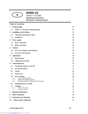 KERN KERN VC 3K1M Operating Instructions Manual