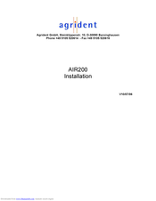 Agrident AIR200 Installation Manual