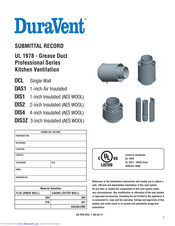DuraVent DAS1 Manual