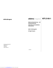 Elektrabregenz KFI 2140-1 Operating And Installation Instructions