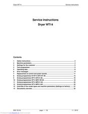 Schulthess WT14 Service Instructions Manual