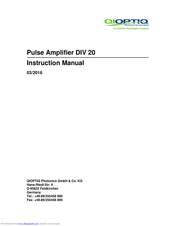 Qioptiq DIV 20 Instruction Manual