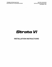 Toshiba Strata VI Installation Instructions Manual
