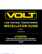 Volt VTR-100SL-SS Installation Manual