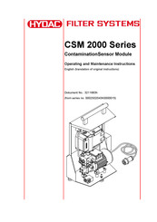 Hydac CSM 2000 series Operating And Maintenance Manual