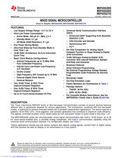 Texas Instruments MSP430G2955 Manual