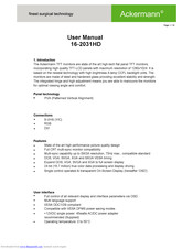 ACKERMANN 16-2031HD User Manual