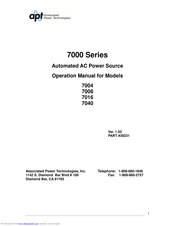 APT 7016 Operation Manual