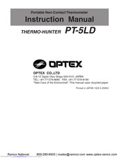 Optex PT-5LD Instruction Manual