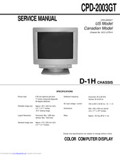 Sony CPD-2003GT Service Manual