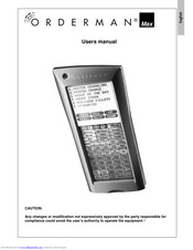 Orderman Max User Manual