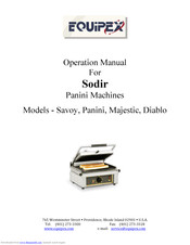Equipex Sodir Savoy Operation Manual
