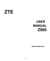 Zte Z995 User Manual