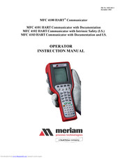 Meriam MFC 4102 HART Operator's Instruction Manual