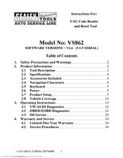 Sealey VS862 Instructions Manual