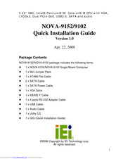 IEI Technology NOVA-9102 Quick Installation Manual