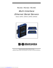 B&b Electronics Vlinx Serial Servers ESP902E Manuals | ManualsLib