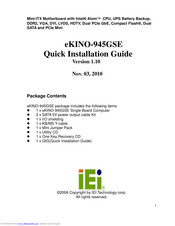 IEI Technology eKINO-945GSE Quick Installation Manual