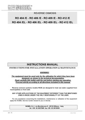 Nobel RO 404 /E Installation Operation & Maintenance