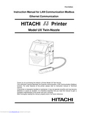 Hitachi UX Twin Nozzle Instruction Manual