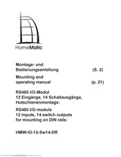 HomeMatic HMW-IO-12-Sw14-DR Mounting And Operating Manual