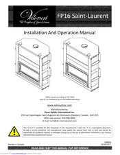 Valcourt FP16 Saint-Laurent Installation And Operation Manual